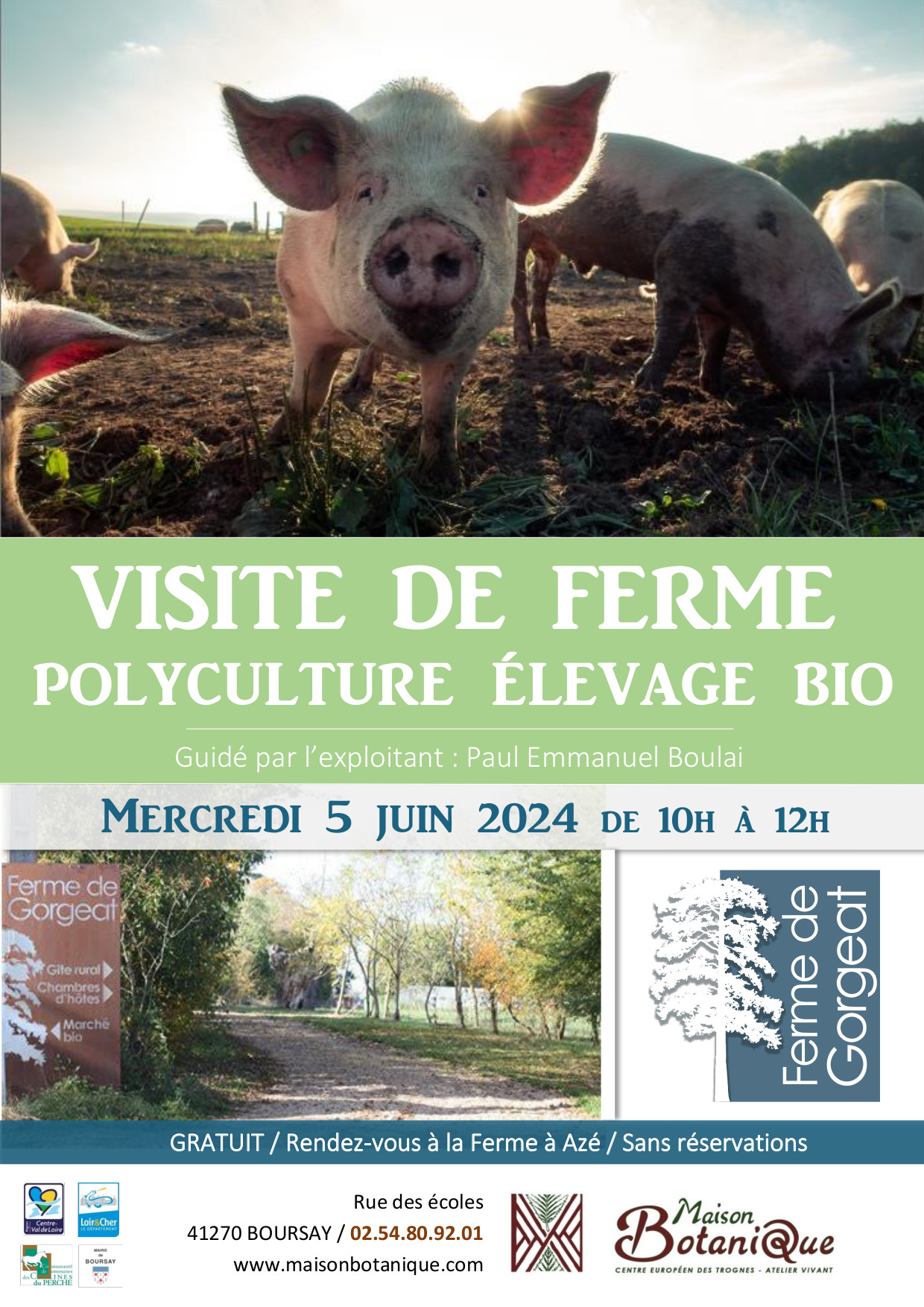 SORTIE, Visite de ferme - polyculture et élevage porcin en agriculture biologique