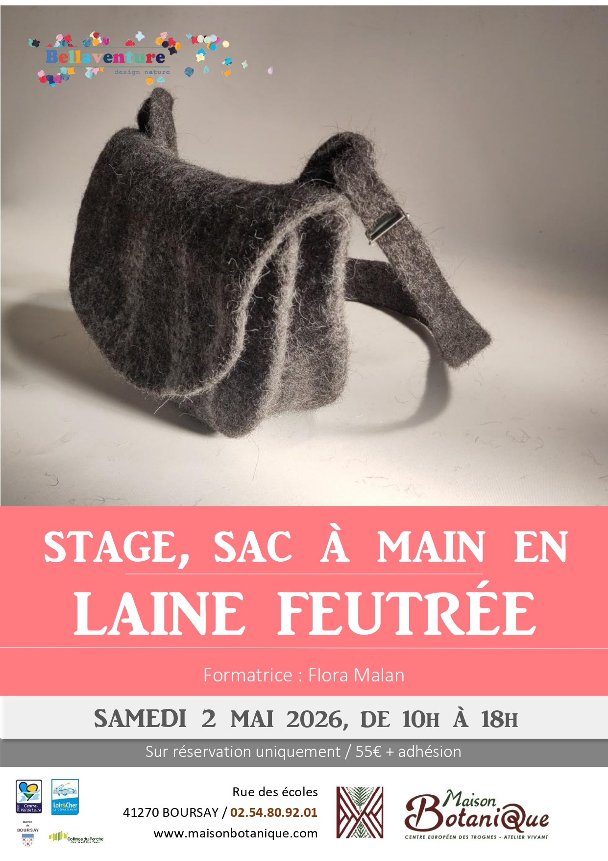 Stage de laine feutrée : sac à main