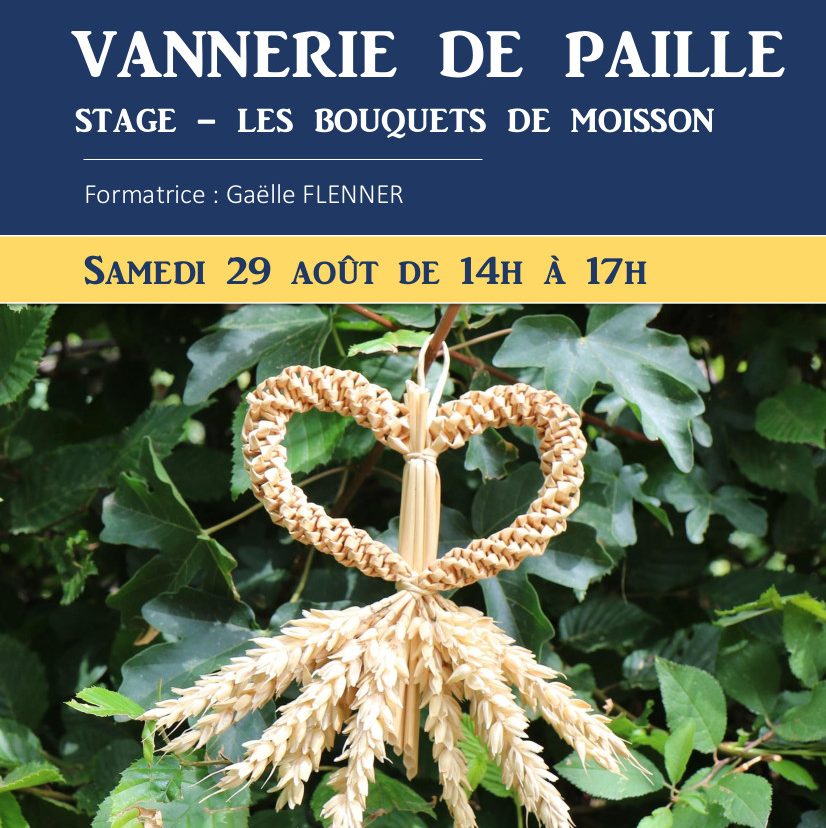 STAGE, vannerie de paille ; Bouquet de moisson