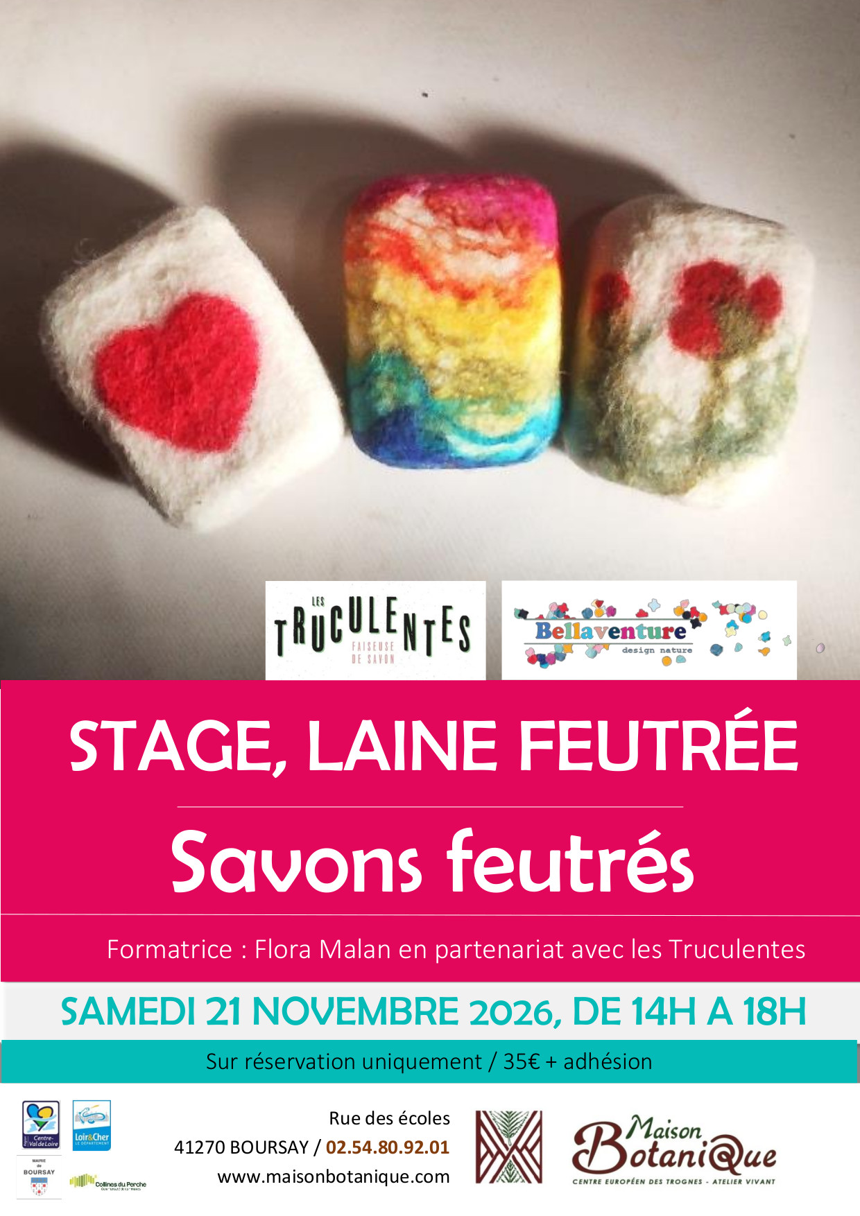 STAGE laine feutrée, savons feutrés