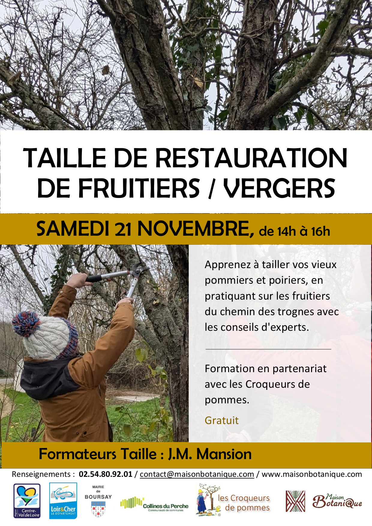 STAGE / Entretien collectif, Taille de restauration des fruitiers